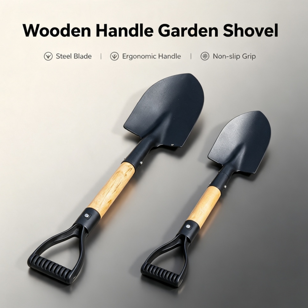 Gardening Tools Spade - Pá de Aço Anticorrosão com Cabo