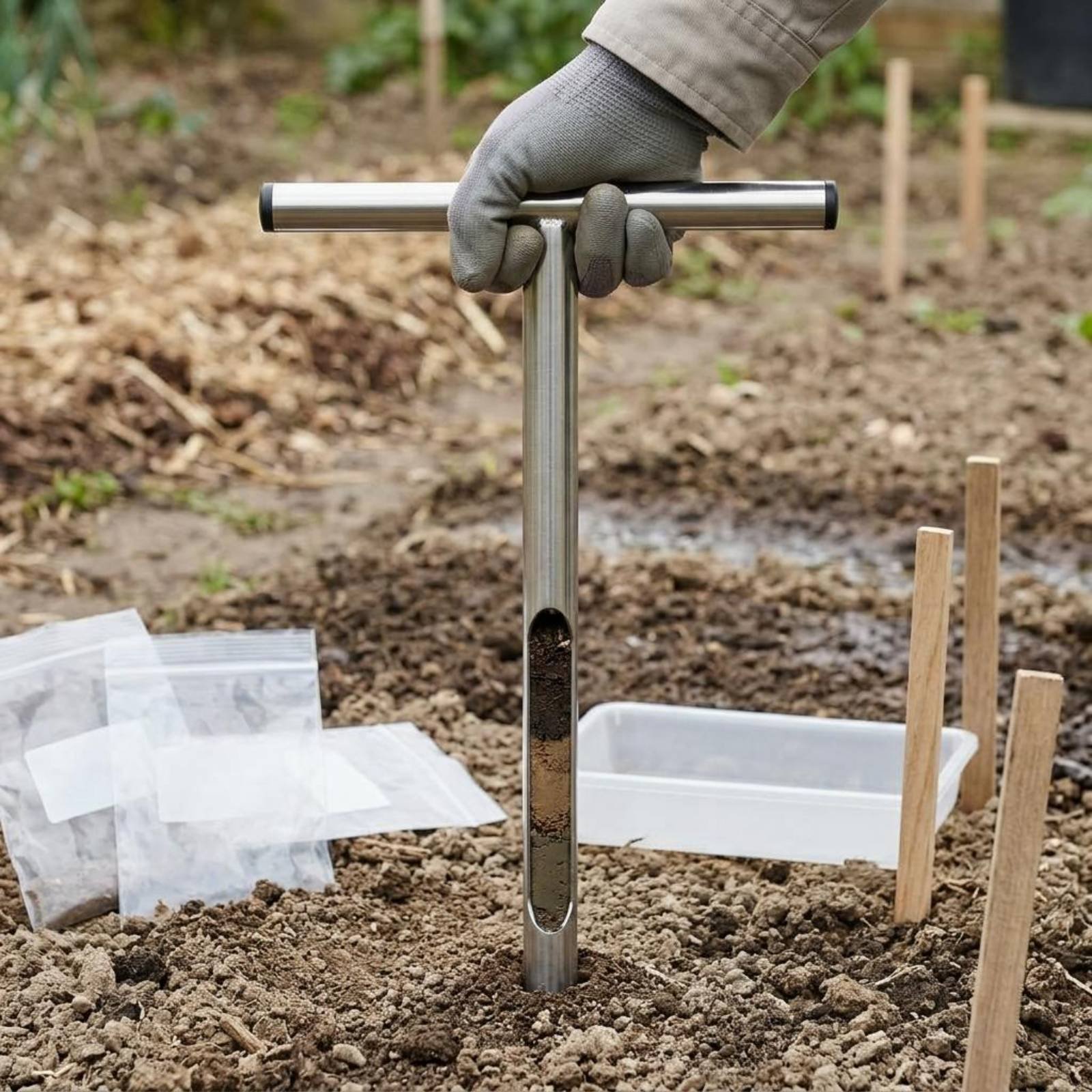 Amostrador de Solo em Aço Inox - Gardening Tools Long avaliação e preço