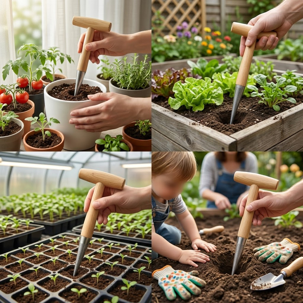 Plantador manual com cabo de m - Gardening Tools For Digging avaliação e preço